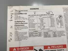 G2020mb1100 Siemens 200 Amp Load Center Panel Cover 30 Space #3