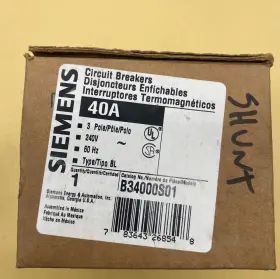 B34000s01 Siemens / Ite 40 Amp 3 Pole 240 Volt Molded Case Circuit Breaker - Shunt #2