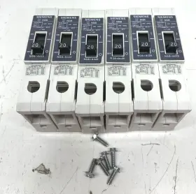 Siemens Ngb1b020 Lot Of 6 20 Amp 1 Pole Molded Case Bolt On Circuit Breaker