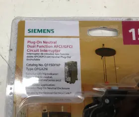 Q115dfnp Siemens 15 Amp 1 Pole Dual Function Cafi/gfci Plug On Neutral Circuit Breaker #2