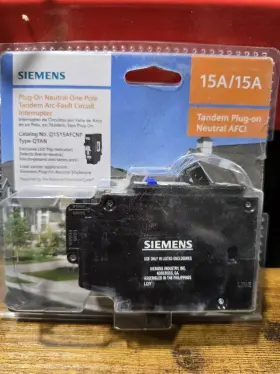 Q151safcnp Siemens Q1515afcnp 15a 120v Tandem Plug-on Arc-fault Circuit Interrupter