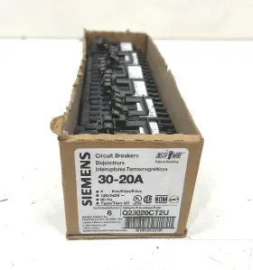 Q23020ct2u Siemens 6pk Quadplex 2 Double Pole 30 Amp 2double 20 Circuit Breaker