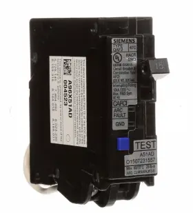Qa15afcp Siemens 15a 120v Arc Fault Afci Circuit Breaker With Test Button