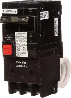 240-v Siemens Qe260 60-amp Double Pole Ground Fault Equipment Protection Circuit Breaker