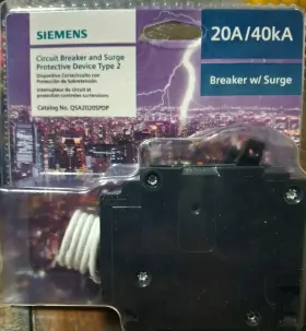 Qsa2020spdp Siemens Dual Circuit Breaker And Whole House Surge Protection Type 2 Qsa2020sp New