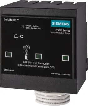 Qspd3d065 Siemens Boltshield Plug-in Surge Protection Device 3-pole 65ka 240v 3 3w