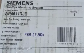 Wp4611rjb Siemens 6-gang 400a 125 Amp Ringless Bypass Uni-pak Meter Stack #2