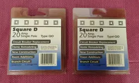 1sqd120 Square D 20 Amp Single Pole Type Qo Circuit Breaker - Lot Of 2