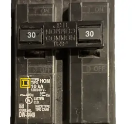 Square D Dw-8449 Hom 30a 120/240v 2-pole Plug-in Circuit Breaker Black Plastic