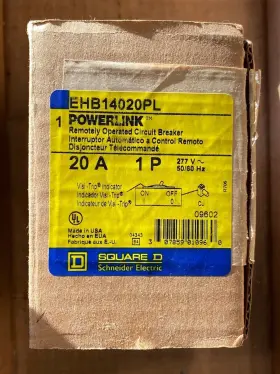 Ehb14020pl Square D New Ehb 1 Pole 20 Amp 277v Circuit Breaker Ehb4 Ak