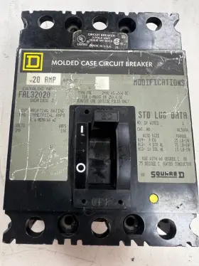 Fal32020 Square D 20 Amp Circuit Breaker 240 Vac 3 Pole