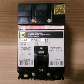 Fh36045 Square D Fh 3 Pole 45 Amp 600v Relabeled Gray Circuit Breaker