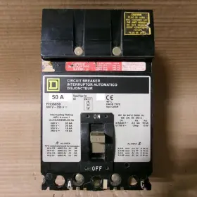 Fh36050 Square D Fh 3 Pole 50 Amp 600v Relabeled Gray Circuit Breaker Flawed