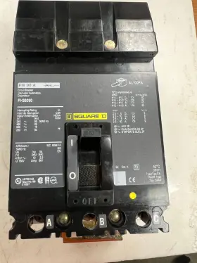 Fh36090 Square D 90 Amp I-line Circuit Breaker 600 Vac 250 Vdc 3 Pole