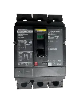 Square D Hdl36020 Powerpact H-frame 20a 3 Pole 600v Molded Case Circuit Breaker