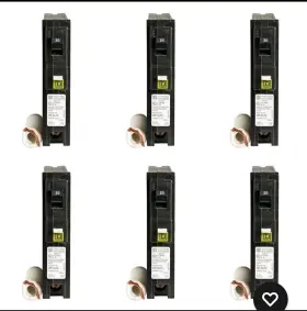 Hom120cafic6 Square D Homeline 20 Amp Single-pole Combination Arc Fault Circuit Breaker 6-pack