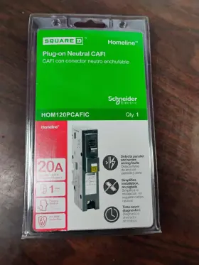 Hom120pcafic Square D Circuit Breaker Afci 20 Amp 120vac 1-pole New In Packaging
