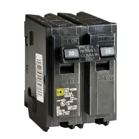 Hom220cp6 Square D Circuit Breaker 20 Amp. Standard Trip Thermal Magnetic Homeline 6-pack