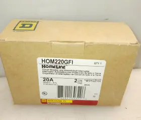 Hom220gfi Square D New 20 Amp Homeline Ground Fault Circuit Breaker 2p 120/240v