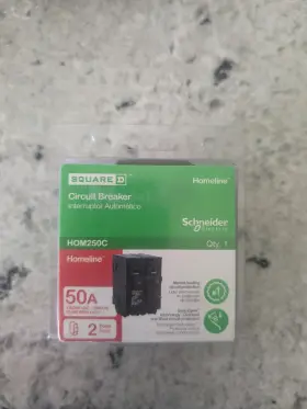 Square D Hom250c Homeline 50a 2-pole Plug-in Circuit Breaker 120/240vac