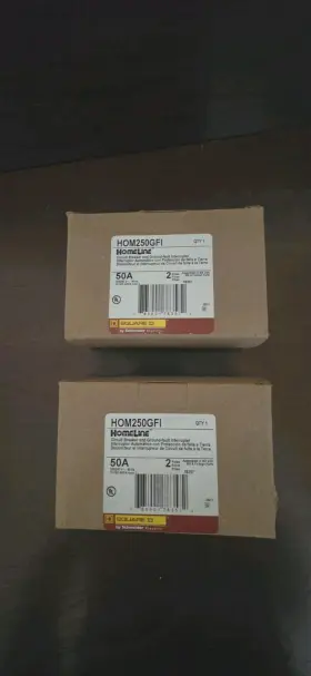 Hom250gfi Square D Homeline 50a Circuit Breaker Ground-fault Interrupter 120/24