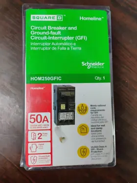 Hom250gfic Square D Circuit Breaker Gfci 50 Amp 120/240v 2-pole New In Packaging
