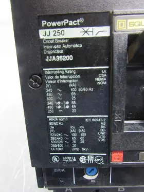 Jja36200 Square D Powerpact I-line Circuit Breaker 3p/600v/200a Make Offer #2
