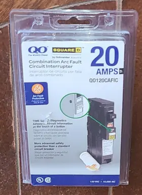 Q0120cafic Square D Open Box Qo 20a Combination Arc Fault Circuit Interrupter #q0120cafic