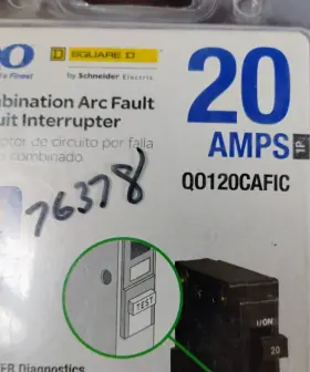 Qo120cafic Square D Circuit Breaker Afci 20 Amp 120 Vac 1-pole New In Packaging #2