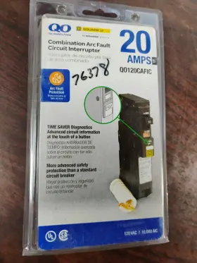 Qo120cafic Square D Circuit Breaker Afci 20 Amp 120 Vac 1-pole New In Packaging