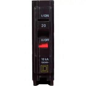 Qo120cp Square D 20a 120/240v Ac 1-pole Plug-in Miniature Circuit Breaker