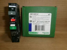Qo120paf Square D New Qo 1 Pole 20 Amp 120v Arc Fault Circuit Breaker Nob