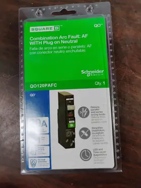 Qo120pafc Square D Circuit Breaker Afci 20 Amp 120vac 1-pole New In Packaging