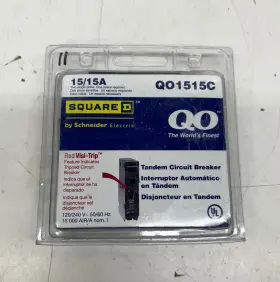 Qo1515c Square D Qo 15/15 Amp Single Pole Tandem Circuit Breaker