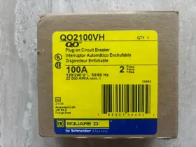Square D Qo2100vh Plug-on/plug-in Circuit Breaker 2-pole 100a 120/240vac
