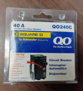 Qo240c Square D Circuit Breaker 40 Amp 120/240vac 2-pole New In Packaging