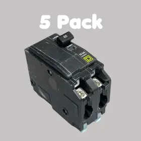 60a-120 Square D Qo260 5 Pk Plug-on Circuit Breaker 60a-120/240v