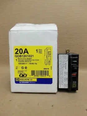 Qob1201021 Square D New Qob 1 Pole 20 Amp 120v Yellow Shunt Trip Circuit Breaker