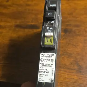 Square D Qob120cafi 20a 120v Afci Bolt-on Circuit Breaker With Test Button