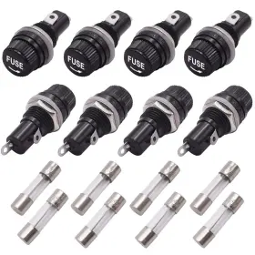 10a15a Tnisesm Dz 8 Pcs Panel Mounted 5x20mm Screw Cap Fuse Holder Socket Ac 250v 10a/a