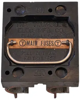 24685 Trumbull Electric 60 Amp 240 Volt Fuse Panel Pullout Holder Main