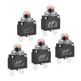 Uxcell 782685851732 Circuit Overload Protector 5a/10a/15a/20a/30a Push Button With Waterproof Caps