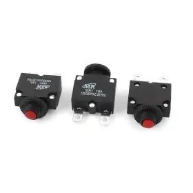 A15091000ux0967 Uxcell Dc 32v Ac 125v/250v 15a Push Button Reset Circuit Breaker Black 3pcs