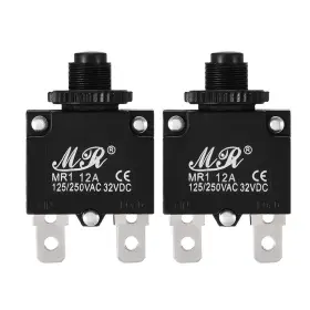 A18122100ux0127 Uxcell 2pcs Thermal Overload Protector Ac 125/250v 12a Push Button Reset