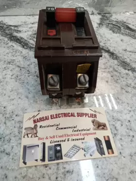 5cb2 Wadsworth A270 Breaker 2 Pole 70 Amp/240va Type A/ Metal Feet/used #3