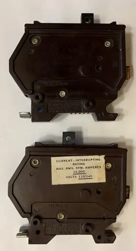 A40m Wadsworth Lot Of 2 40 Amp Single Pole Circuit Breakers Metal Feet Bench Tested #3