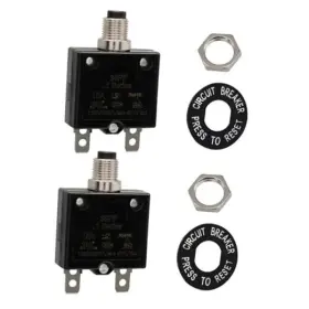 Waziaqoc Xingjy251111-2002 2 Pack 15amp Manual Reset Circuit Breaker L1 Series 125 16.0 Watts