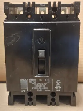 Ehb3050 Westinghouse Westinghouse/ch Ehb 3 Pole 50 Amp 600v Circuit Breaker Flawed #5