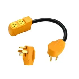 Xuan Hua 50amp 5-20r/ 5-15r 50 Amp To 20 110v Rv Distribution Adapter 4 Nema 14-50p X 5-20r/15r