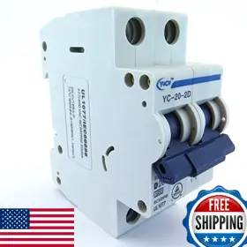 B0195jz60a Yuco Yc-20-2d Miniature Din Rail Circuit Breaker D Curve 277/480v 2 Pole